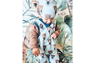French Terry mit Bären, Fräulein von Julie, hellmint, 0,5 m